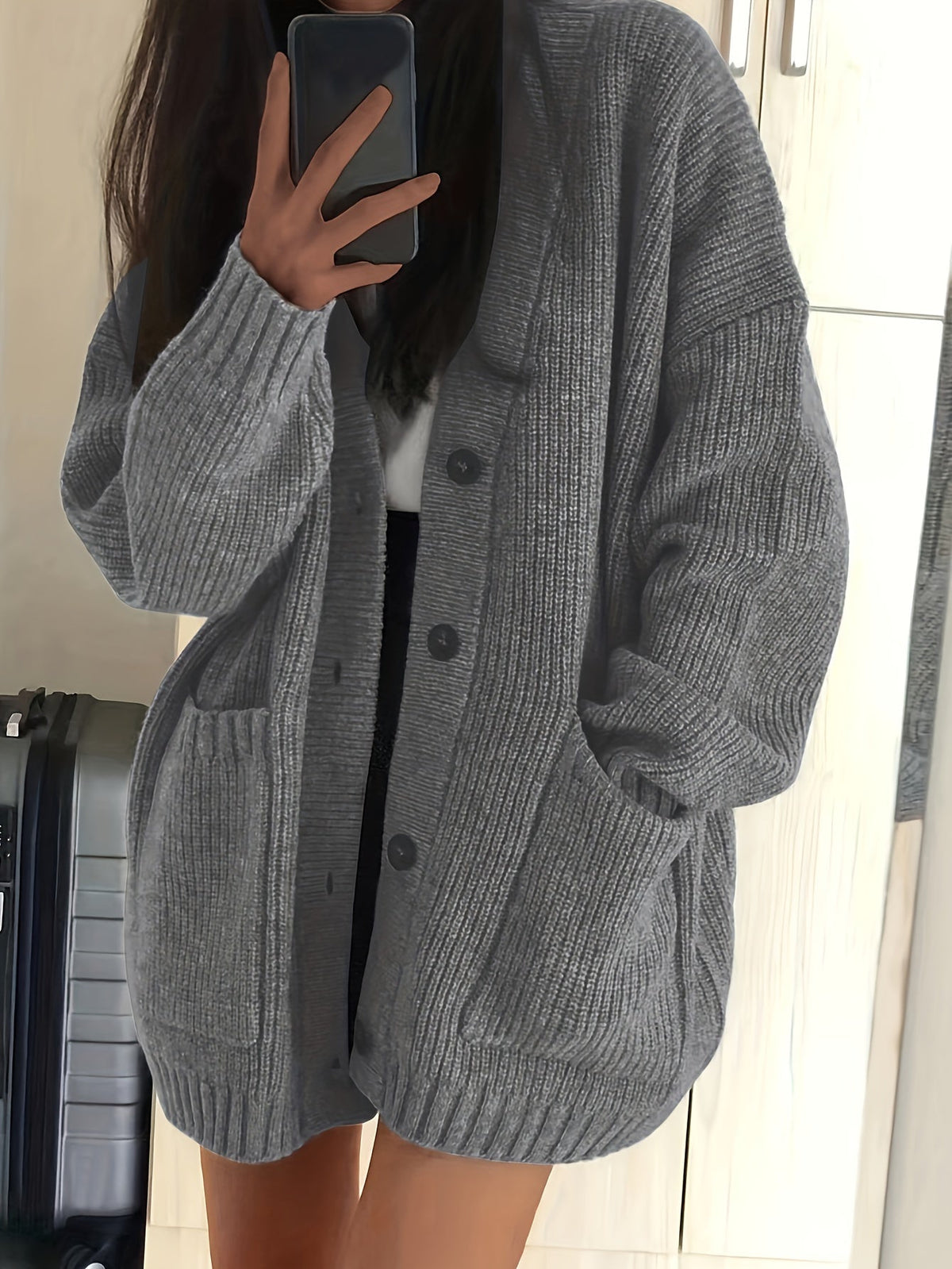 Women's Relaxed Button-Front Cardigan