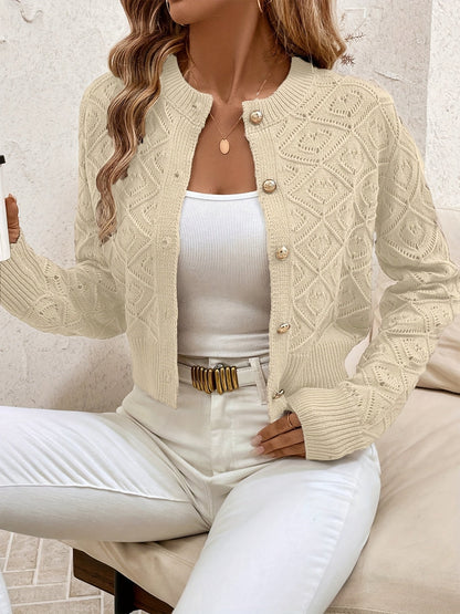 Women's Textured Button-Front Cardigan
