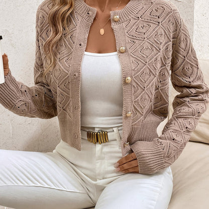 Women's Textured Button-Front Cardigan