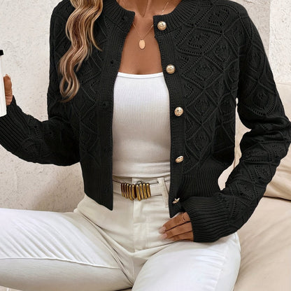 Women's Textured Button-Front Cardigan