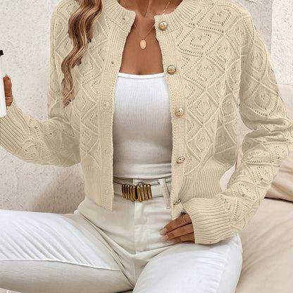 Women's Textured Button-Front Cardigan