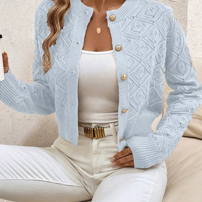 Women's Textured Button-Front Cardigan