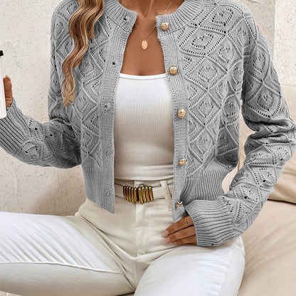 Women's Textured Button-Front Cardigan