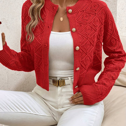 Women's Textured Button-Front Cardigan