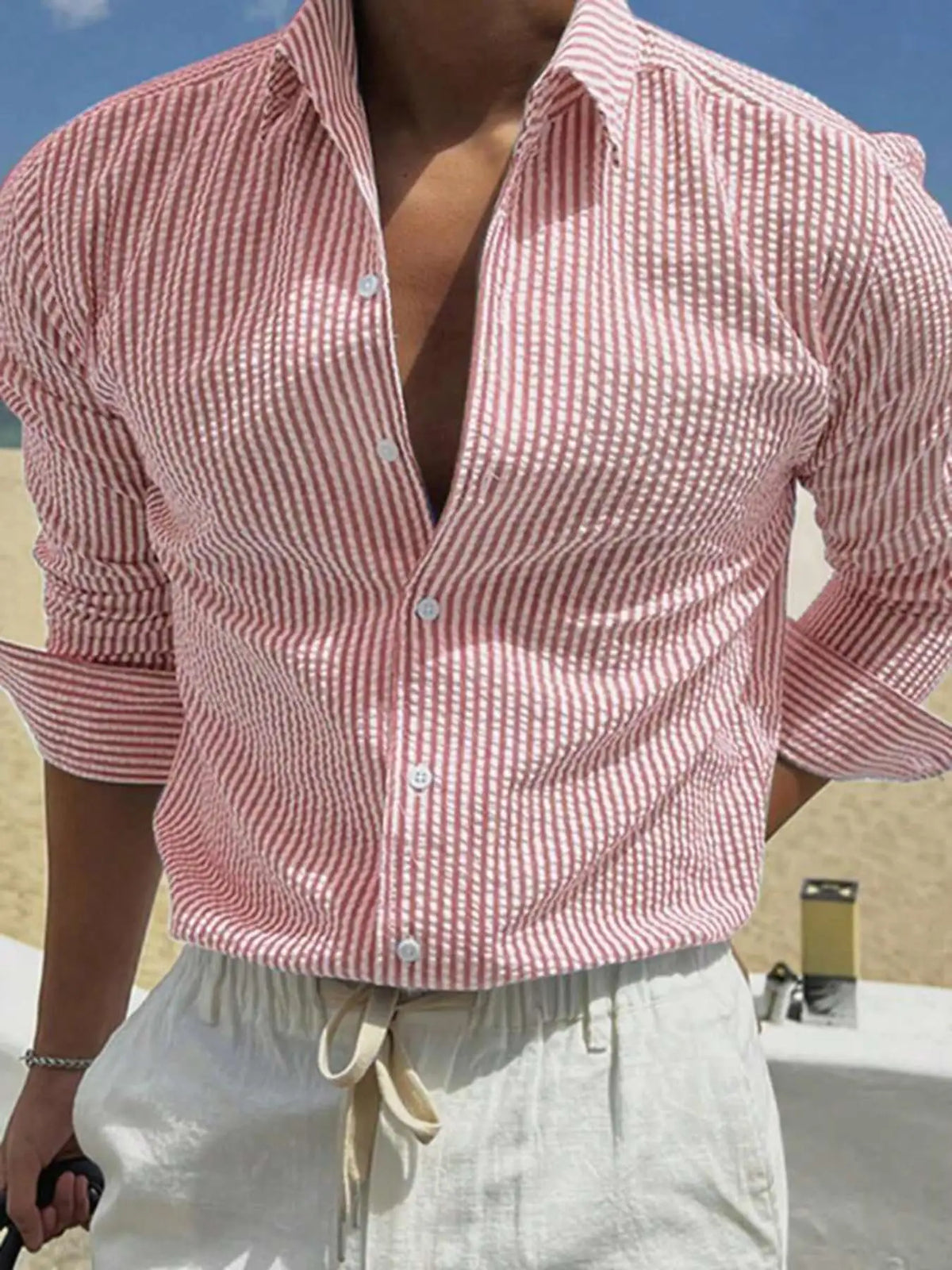 Men's Striped Long-Sleeve Shirt