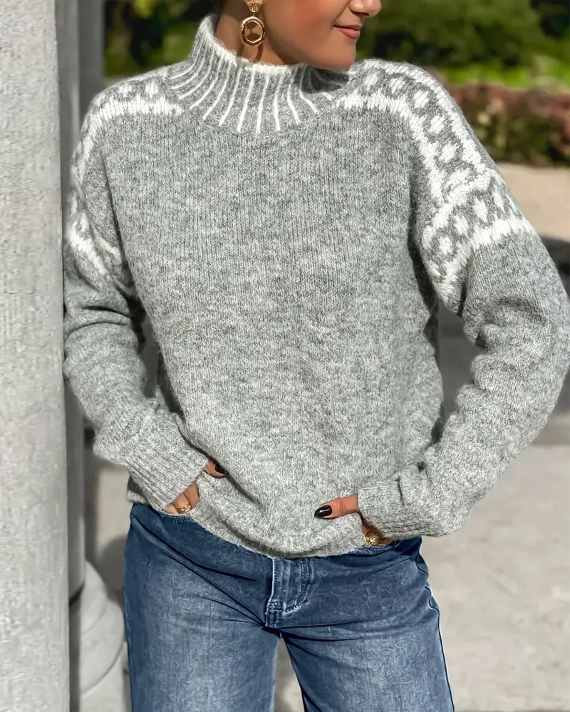 Women's Fair Isle-Style High-Neck Sweater
