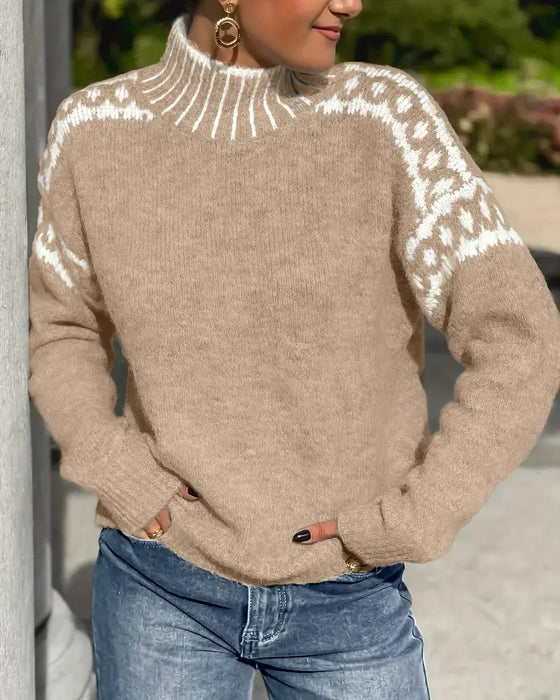 Women's Fair Isle-Style High-Neck Sweater