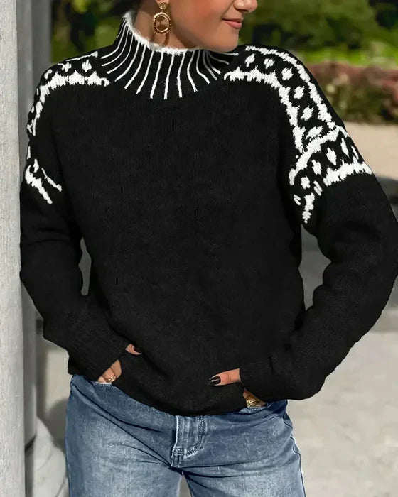 Women's Fair Isle-Style High-Neck Sweater