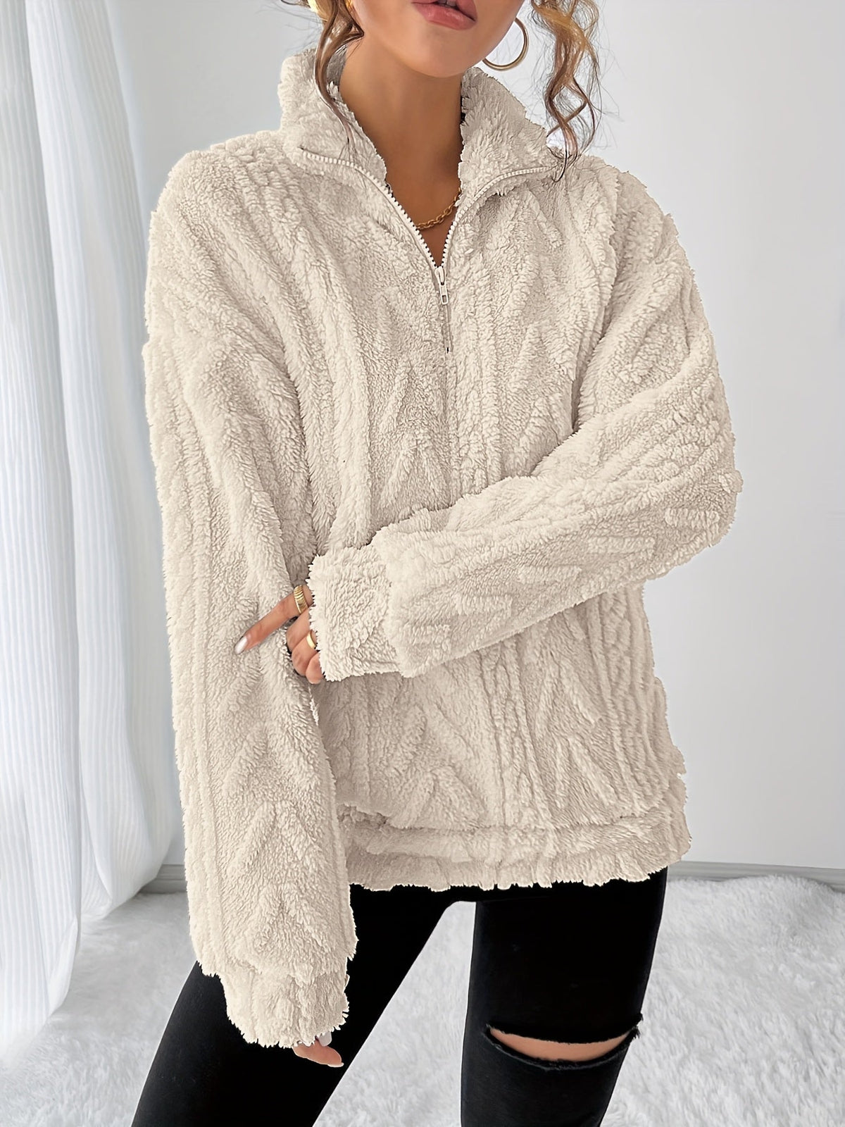 Women's Cable-Texture Crewneck Pullover