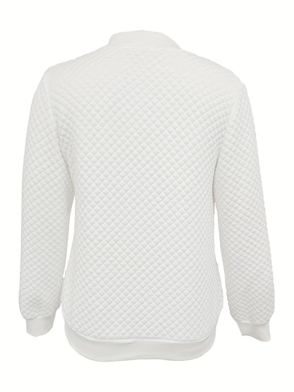 Women's Quilted-Texture Baseball Jacket