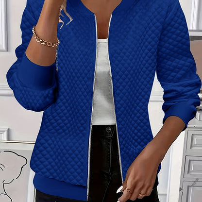 Women's Quilted-Texture Baseball Jacket