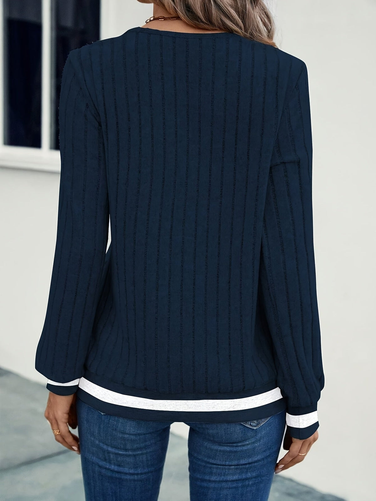Women's Ribbed Long-Sleeve Top