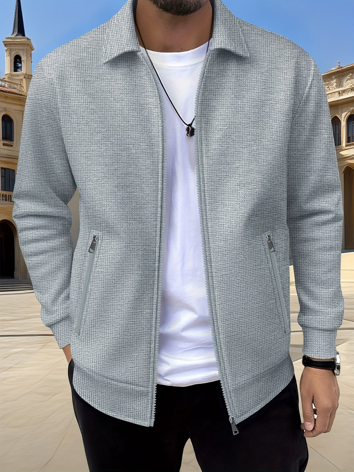 Men's Textured Zip Jacket