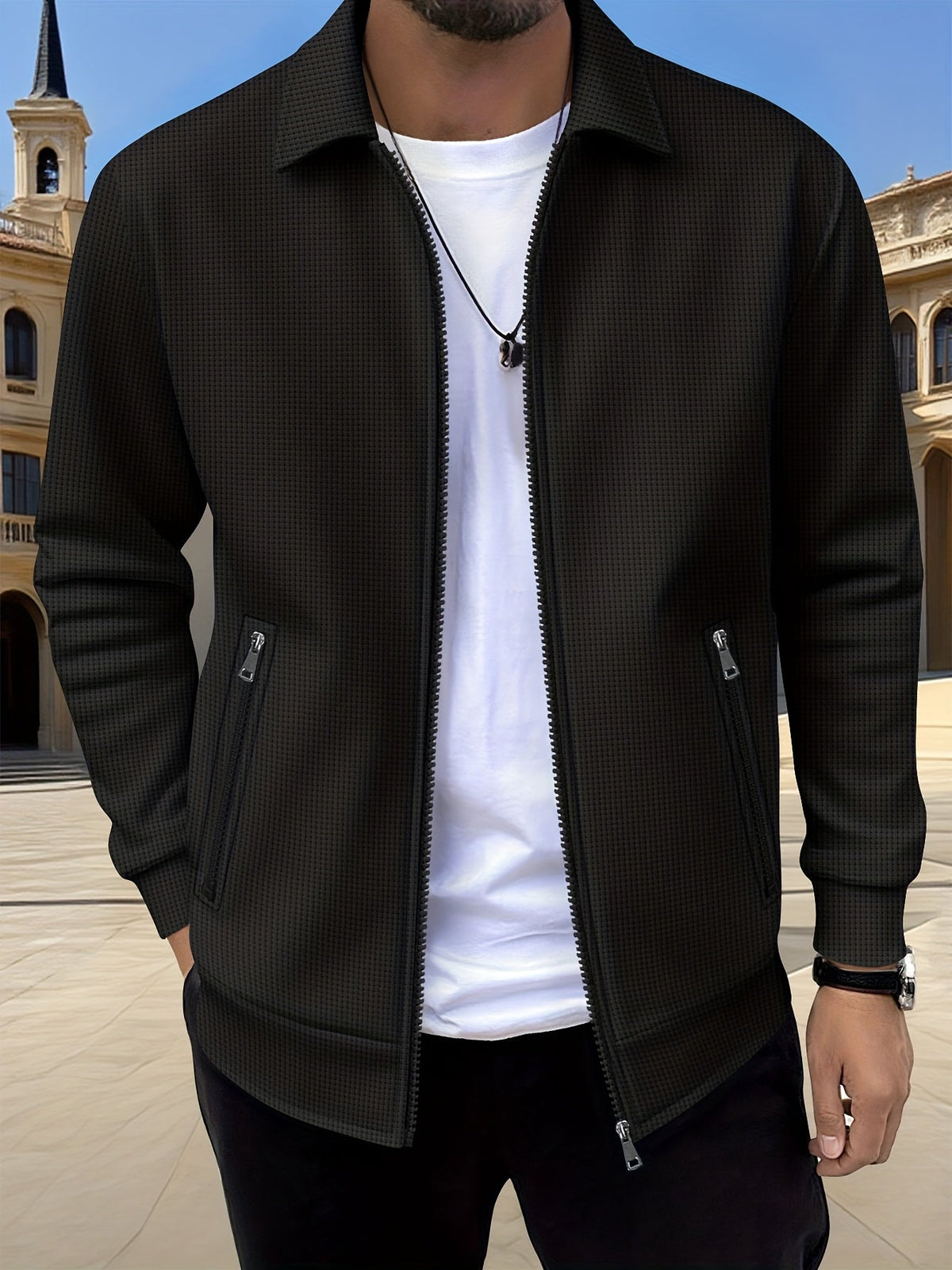 Men's Textured Zip Jacket
