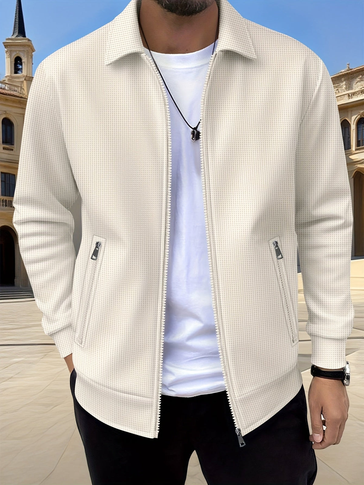 Men's Textured Zip Jacket