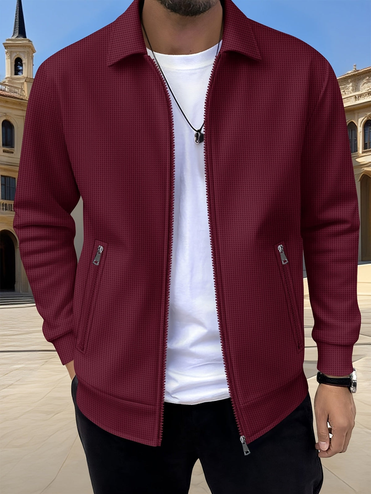 Men's Textured Zip Jacket