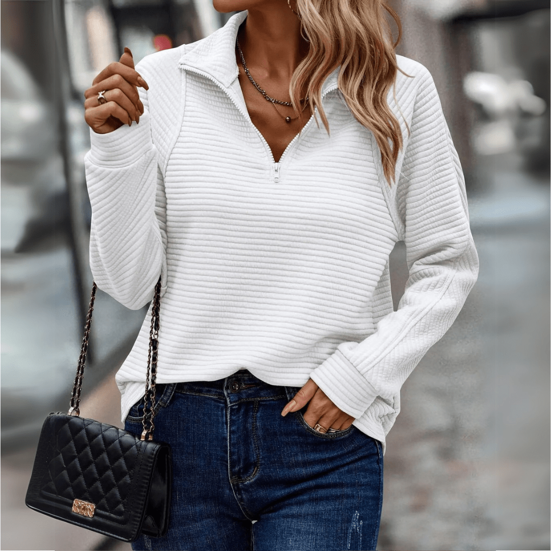 Women's Ribbed Half-Zip Pullover