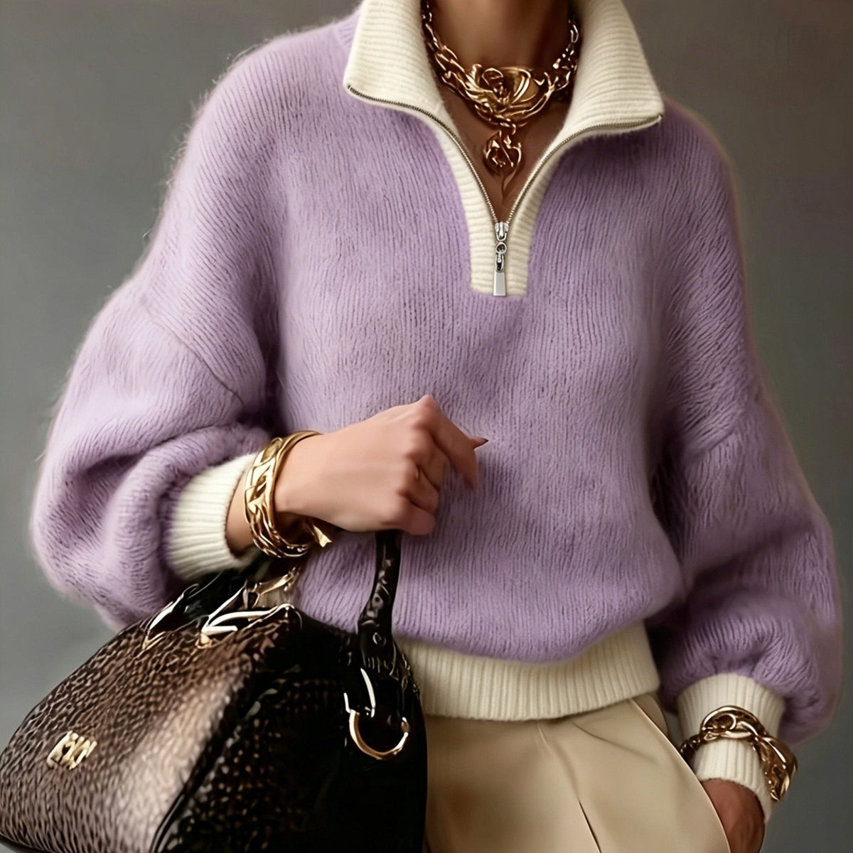 Women's Relaxed Half-Zip Sweater