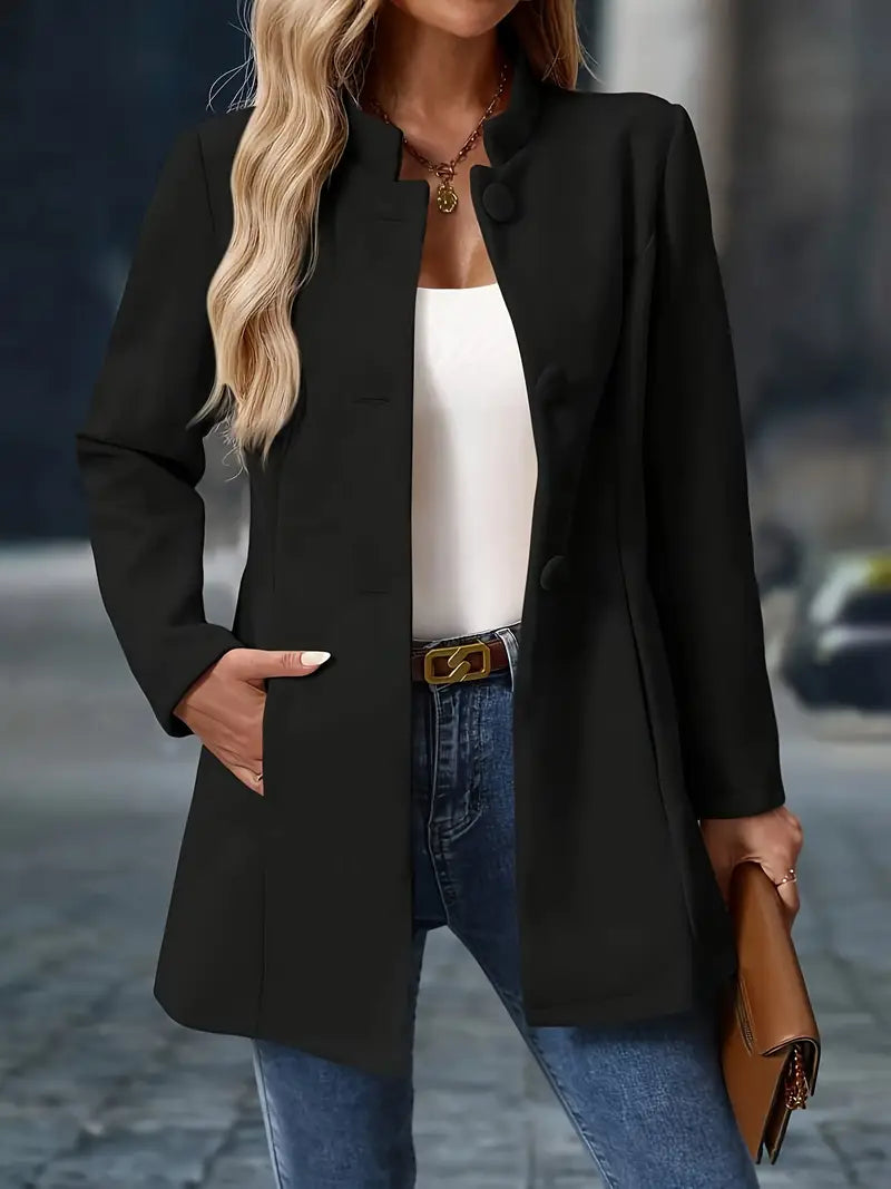 Women's Stand-Collar Button Coat