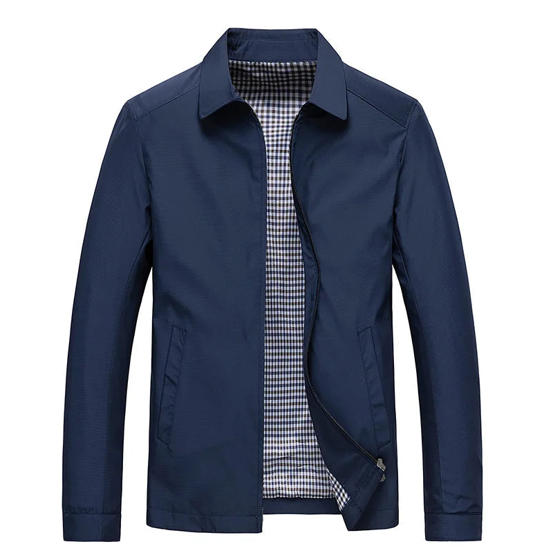 Men's Collared Zip-Front Jacket