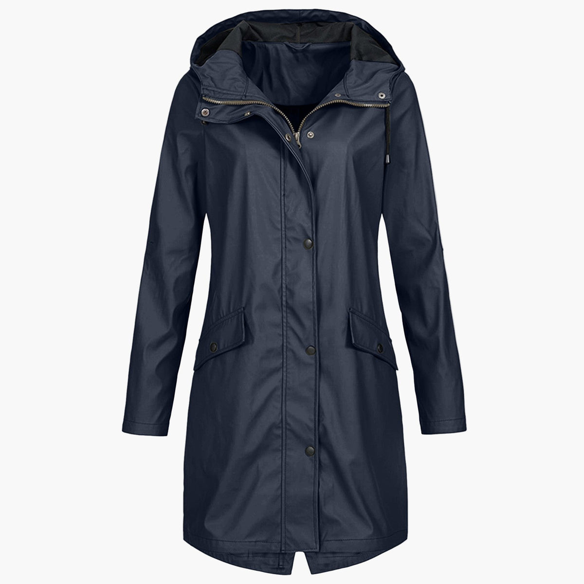 Women's Longline Hooded Zip-Front Jacket