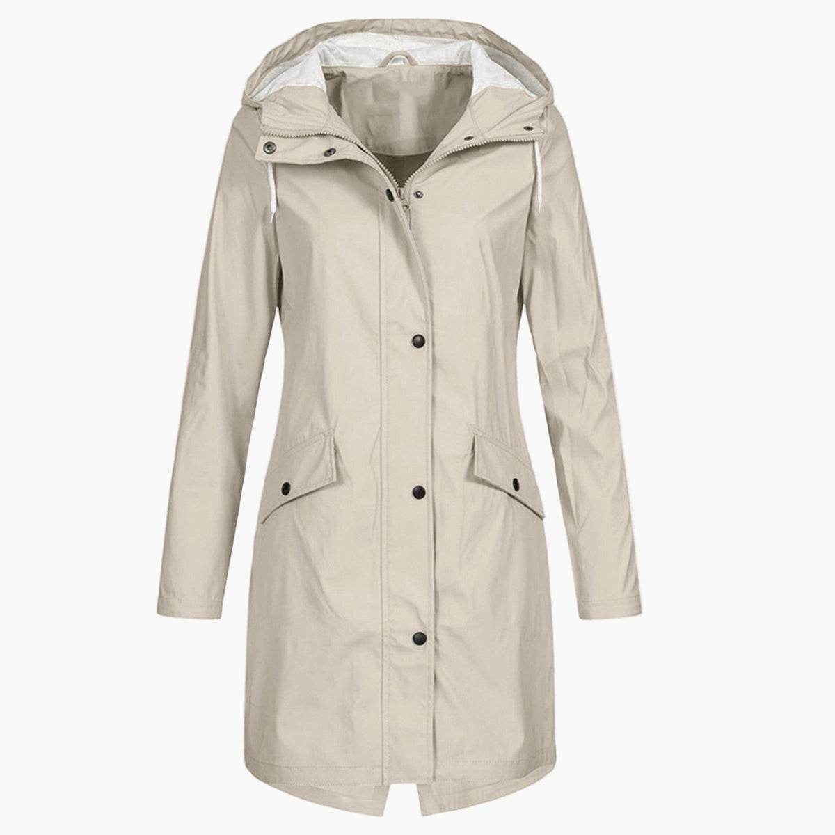 Women's Longline Hooded Zip-Front Jacket