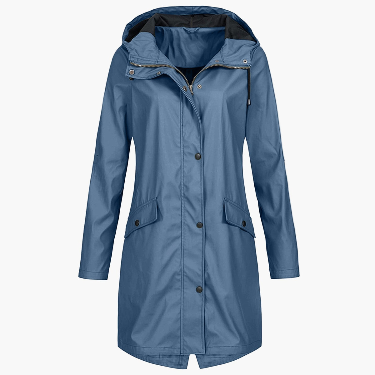Women's Longline Hooded Zip-Front Jacket
