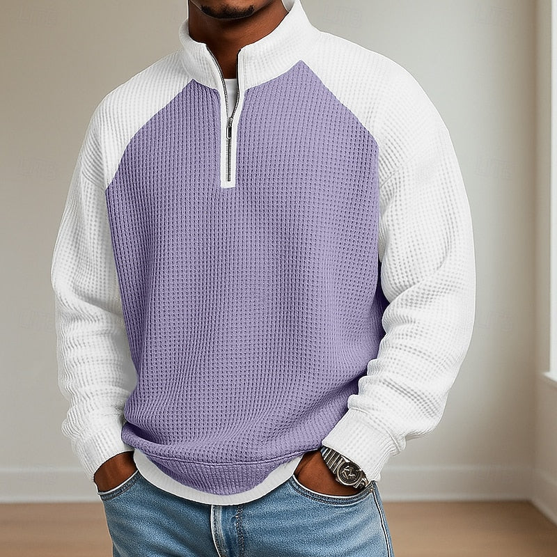 Men's Textured Quarter-Zip Pullover