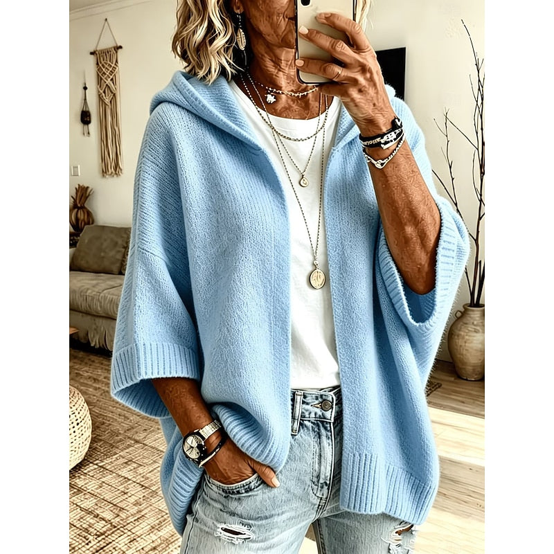 Women's Hooded Open-Front Cardigan