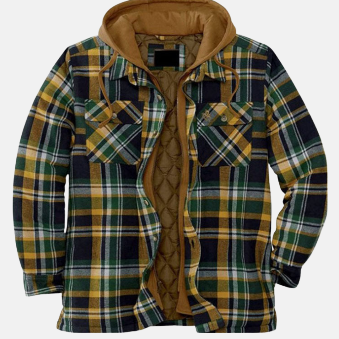 Men's Hooded Plaid Jacket