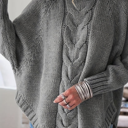Women's Cable-Knit High-Neck Sweater