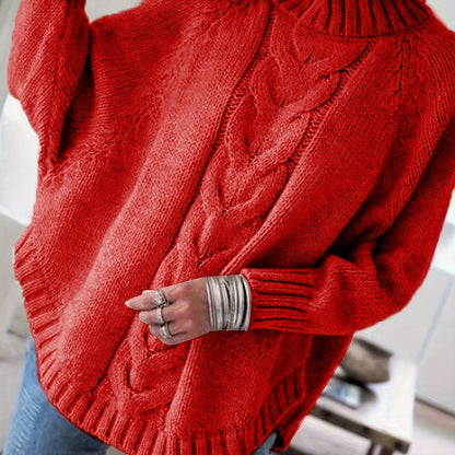 Women's Cable-Knit High-Neck Sweater
