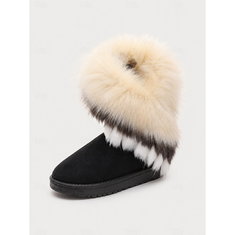 Women's Fur-Look Trim Ankle Boots