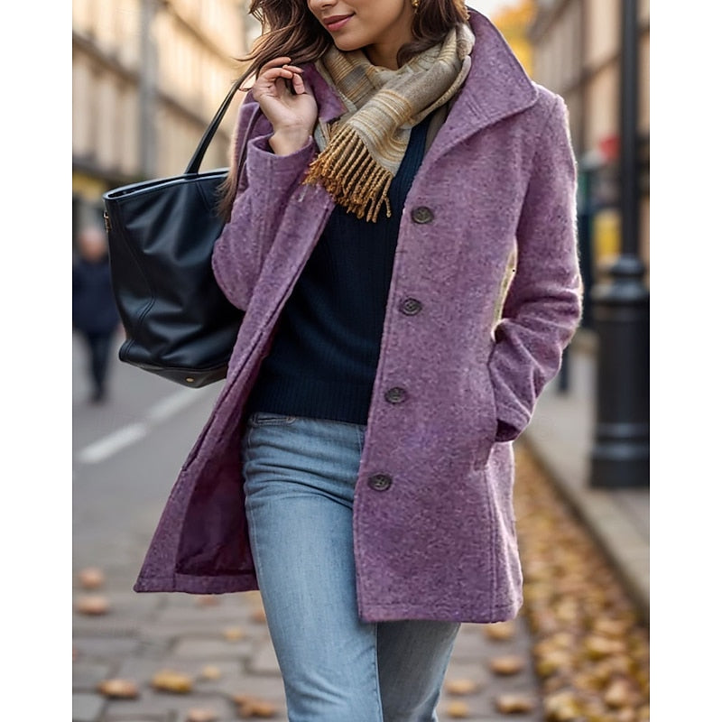 Women's Turndown Collar Coat