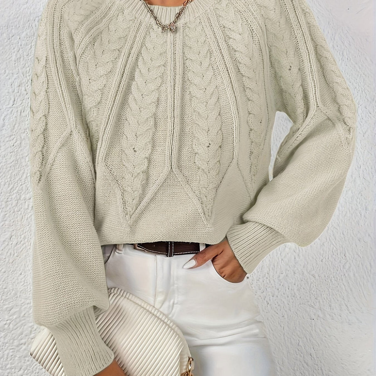 Women's Relaxed Cable-Knit Sweater