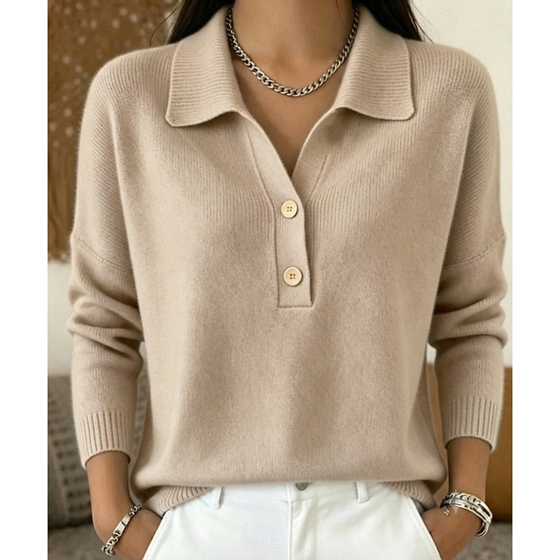 Women's Collared Button Pullover