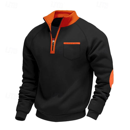 Men's Quarter-Zip Color Block Pullover