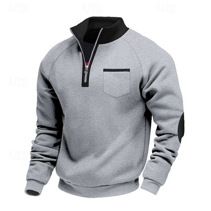 Men's Quarter-Zip Color Block Pullover