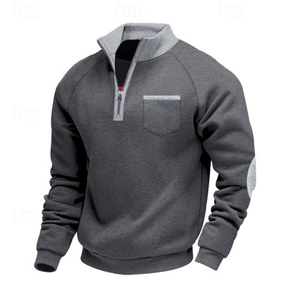 Men's Quarter-Zip Color Block Pullover
