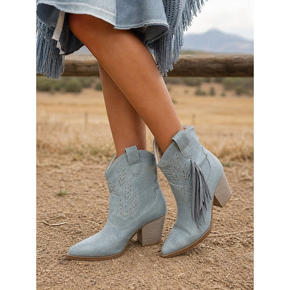 Women's Western Ankle Boots with Decorative Side Detail