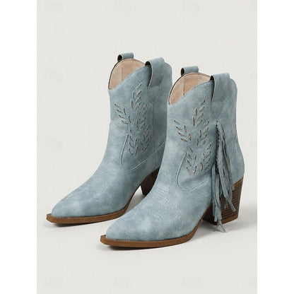 Women's Western Ankle Boots with Decorative Side Detail