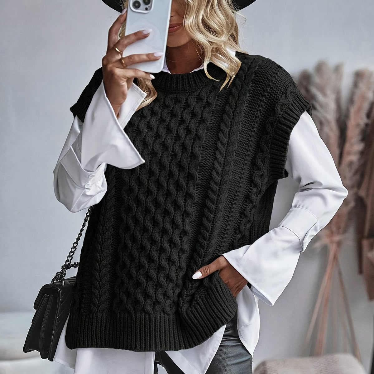 Women's Cable-Knit Sweater Vest