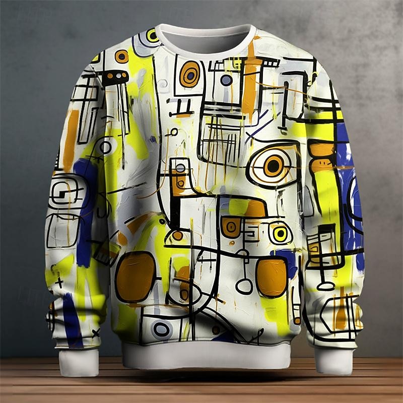 Men's Abstract-Pattern Crewneck Sweatshirt