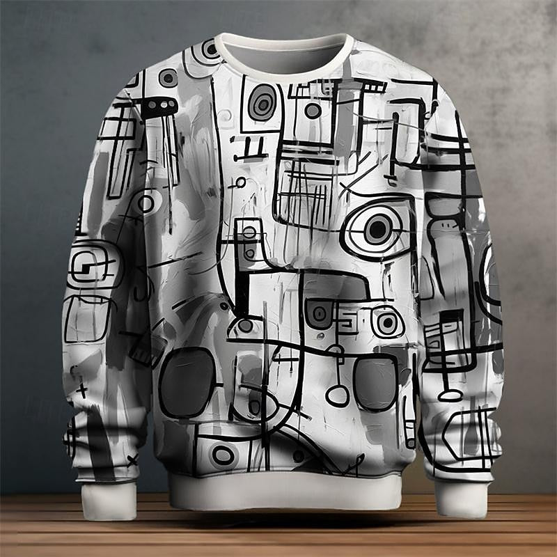 Men's Abstract-Pattern Crewneck Sweatshirt
