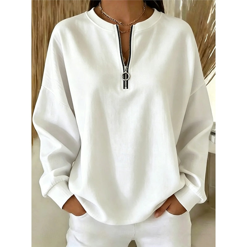 Women's Quarter-Zip High-Neck Sweatshirt