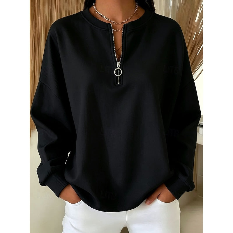 Women's Quarter-Zip High-Neck Sweatshirt