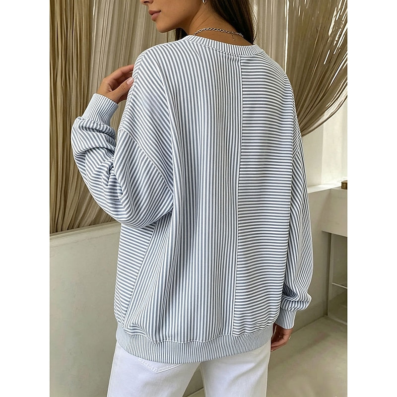 Women's Relaxed Striped Sweatshirt