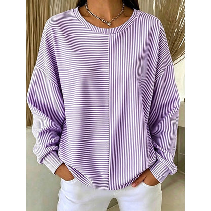 Women's Relaxed Striped Sweatshirt