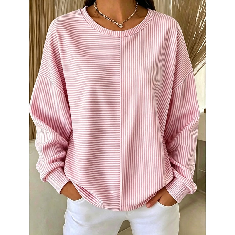 Women's Relaxed Striped Sweatshirt