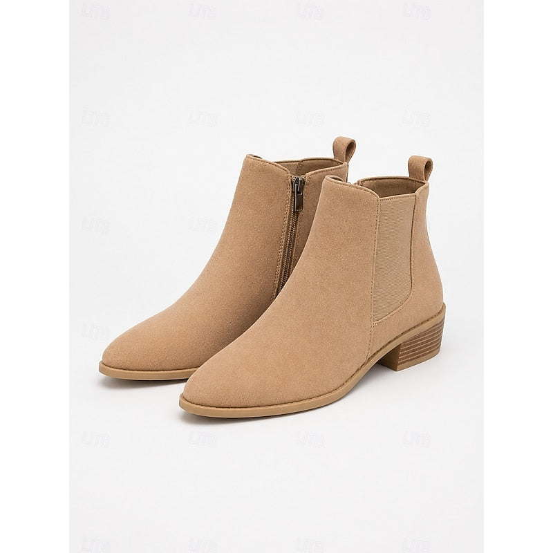 Women's Pointed-Toe Block Heel Ankle Boots